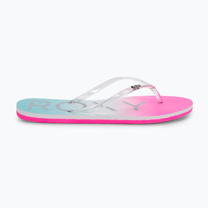 Flip flop pentru femei ROXY Viva Jelly 2021 white/crazy pink/turquoise 2