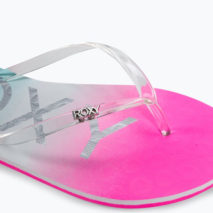 Flip flop pentru femei ROXY Viva Jelly 2021 white/crazy pink/turquoise 7