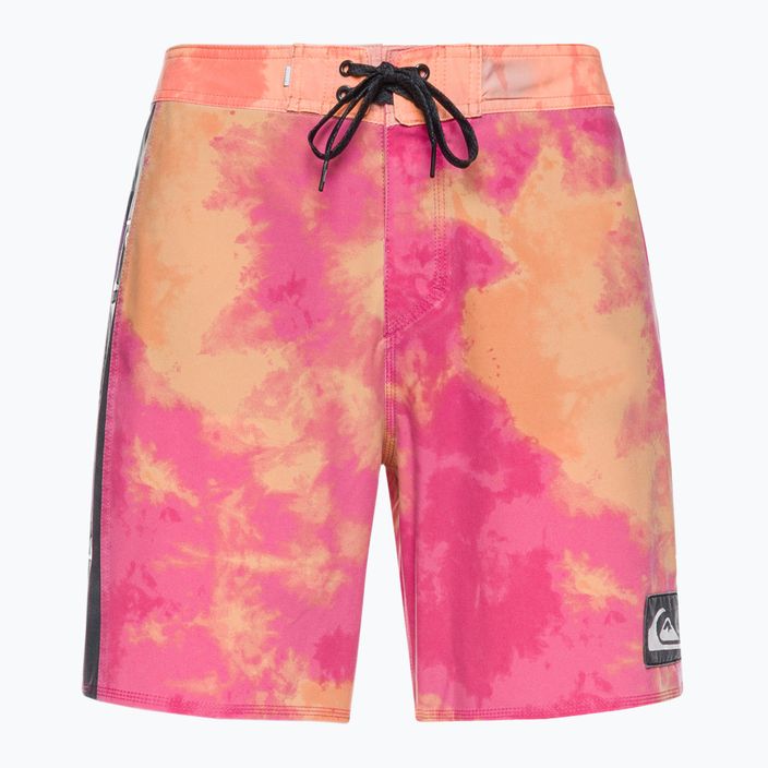 Pantaloni scurți de baie bărbați Quiksilver Surfsilk Acid Wash 18' roz/portocaliu EQYBS04671-MJY6