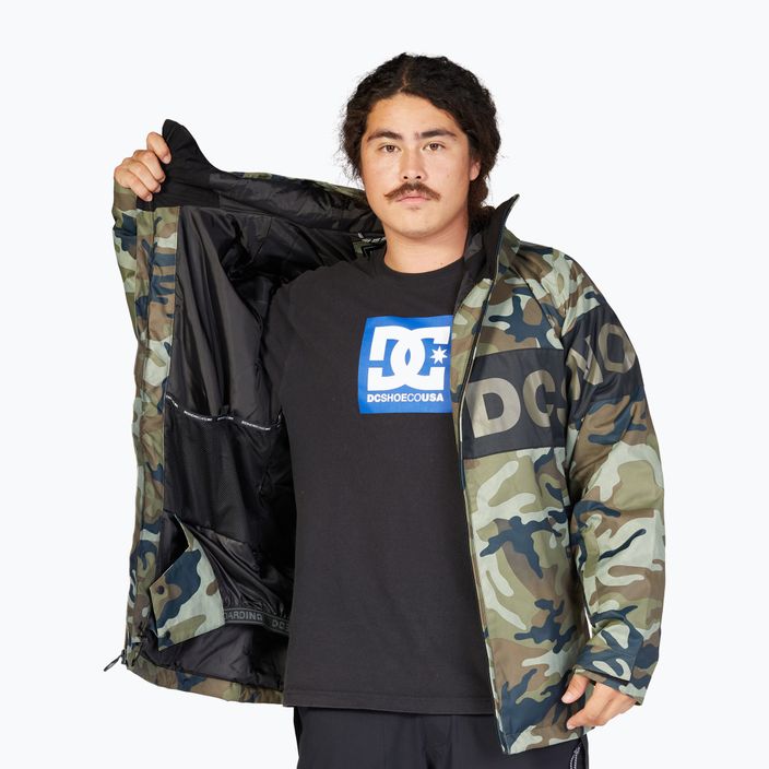 Jachetă de snowboard pentru bărbați DC Propaganda woodland camo green 7