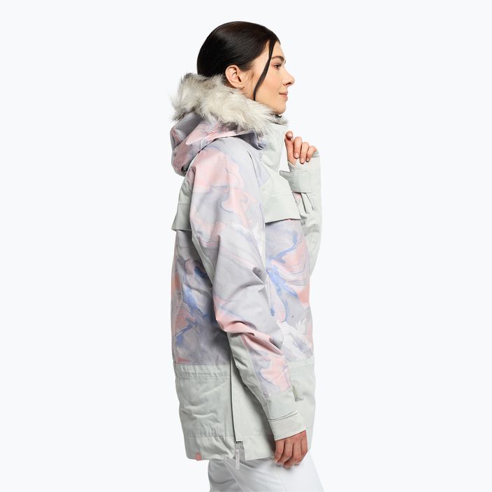 Jachetă de snowboard pentru femei ROXY Chloe Kim Overhead 2021 gray violet marble 3
