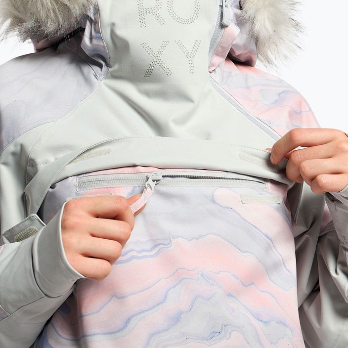 Jachetă de snowboard pentru femei ROXY Chloe Kim Overhead 2021 gray violet marble 9