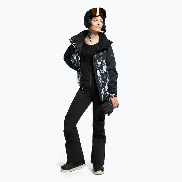 Jachetă de snowboard pentru femei ROXY Jetty Block 2021 true black black flowers 2