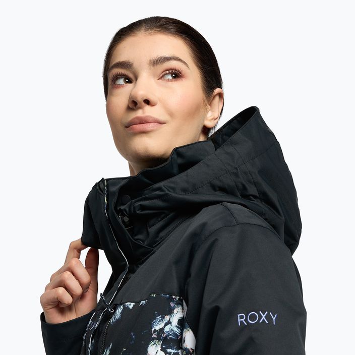 Jachetă de snowboard pentru femei ROXY Jetty Block 2021 true black black flowers 5