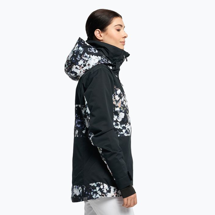 Jachetă de snowboard pentru femei ROXY Presence Parka 2021 true black black flowers 3