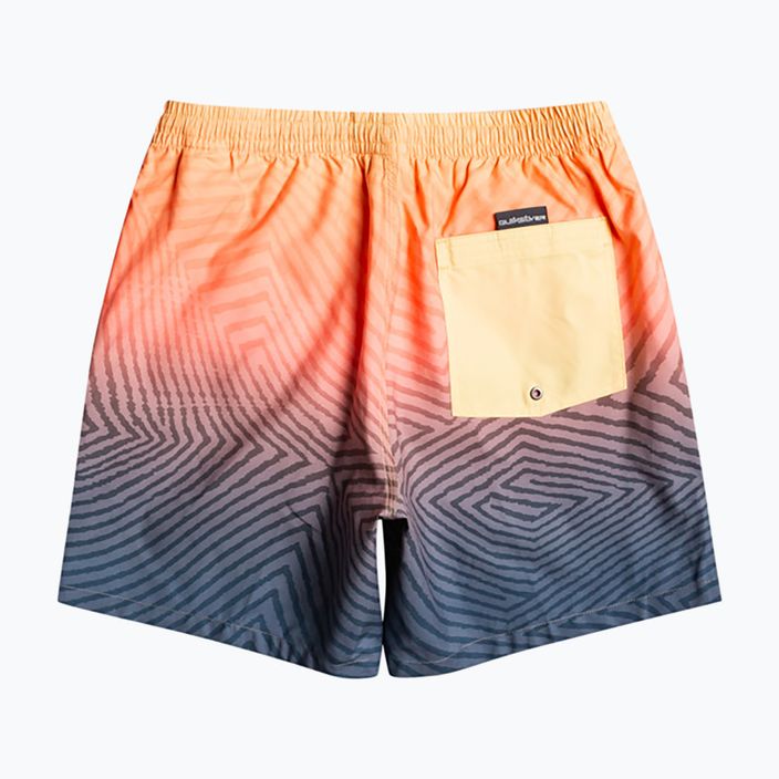 Pantaloni scurți de baie bărbați Quiksilver Everyday Warped Logo Volley 17" albastru marin și portocaliu EQYJV04000-BSL6 2