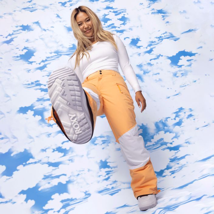 Pantaloni de snowboard pentru femei ROXY Chloe Kim Woodrose portocaliu fals 12
