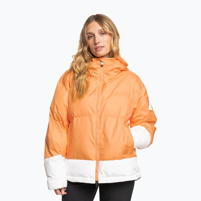 Jachetă de snowboard pentru femei ROXY Chloe Kim Puffy mock portocaliu
