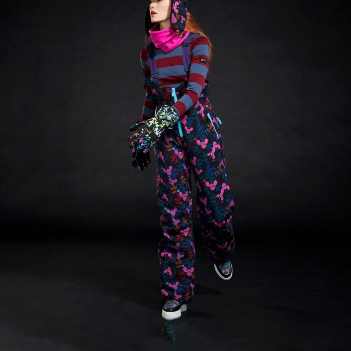 Pantaloni de snowboard pentru femei ROXY X Rowley Insulated Bib True Black Darkreds floral 5