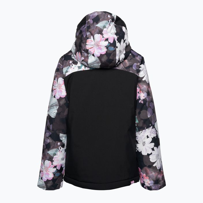 Jachetă de snowboard pentru copii ROXY Greywood Girl negru adevărat floare neclară floare 5