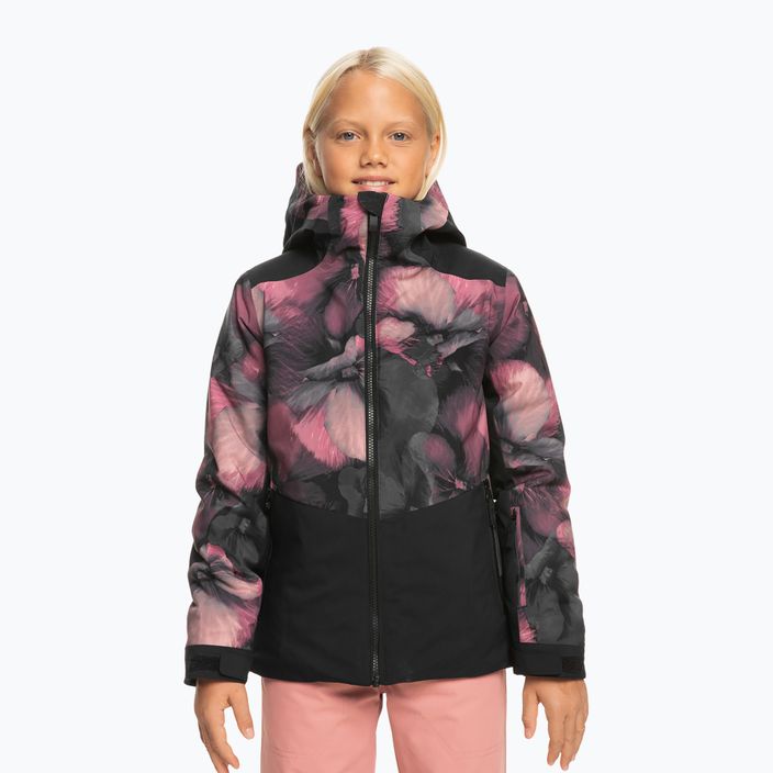 Jachetă de snowboard pentru copii ROXY Silverwinter Girl true black pansy pansy pansy