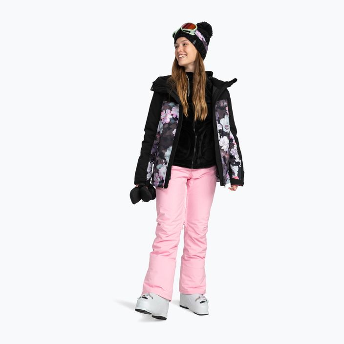 Jachetă de snowboard pentru femei ROXY Galaxy Galaxy negru adevărat floare neclară floare 9