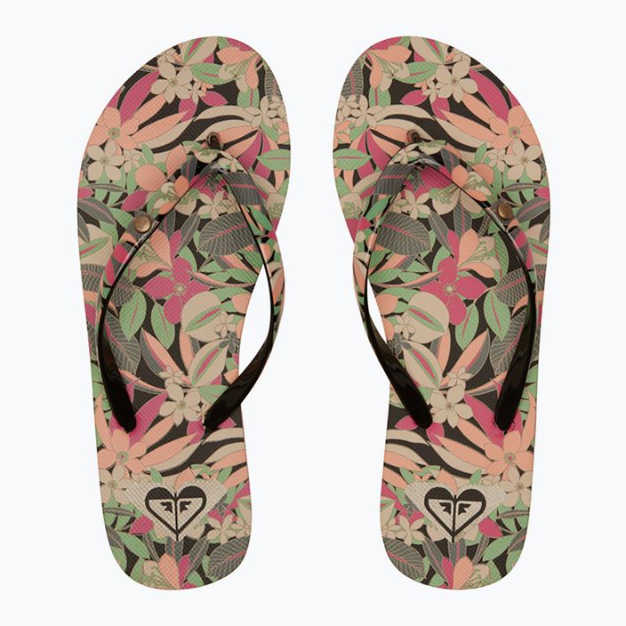 Papuci pentru femei  ROXY Portofino III black/pink/soft lime 4
