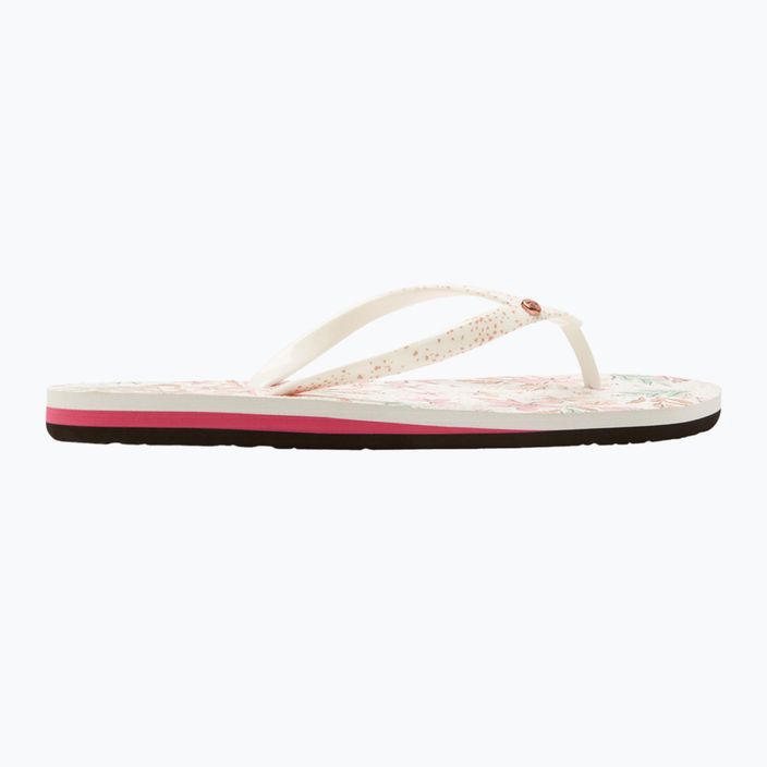 Papuci pentru femei  ROXY Portofino III white/crazy pink print 2