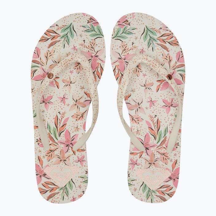 Papuci pentru femei  ROXY Portofino III white/crazy pink print 5