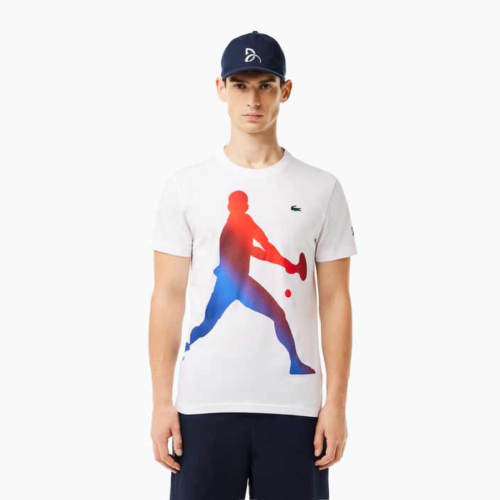 Lacoste Tennis X Novak Djokovic set tricou alb + șapcă albă
