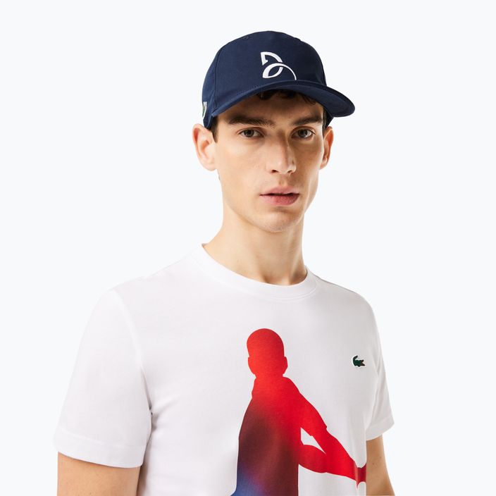 Lacoste Tennis X Novak Djokovic set tricou alb + șapcă albă 3