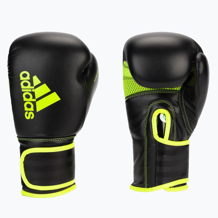 Mănuși de box adidas Hybrid 80, negru și galben, ADIH80 3