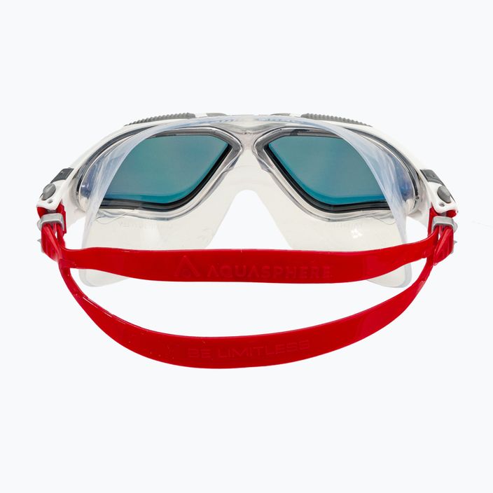 Mască de înot Aquasphere Vista alb/argintiu/roșu oglindă din titan MS505050915LMR 5