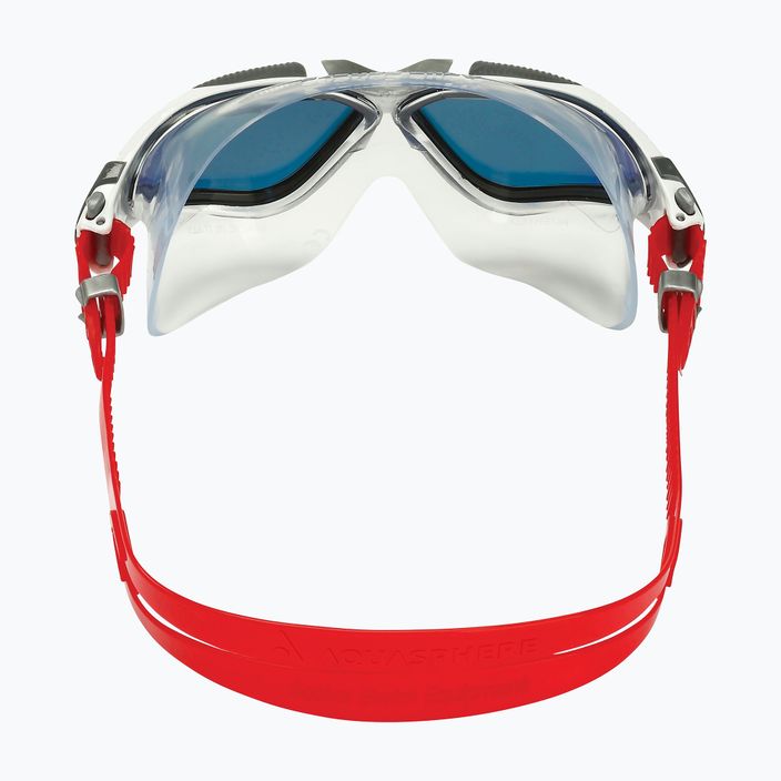 Mască de înot Aquasphere Vista alb/argintiu/roșu oglindă din titan MS505050915LMR 9
