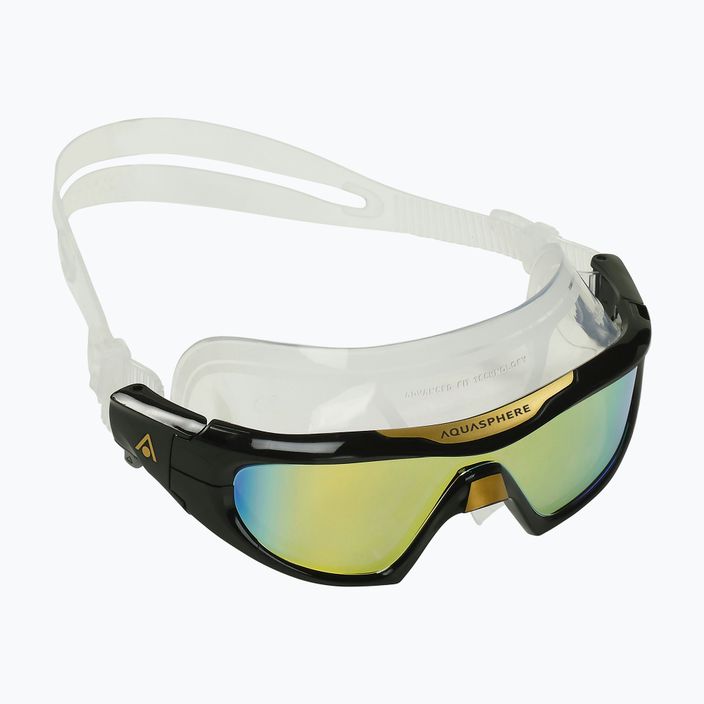 Mască de înot Aquasphere Vista Pro transparentă/aur titan/dorată/dorată oglindă MS504010101LMG 3