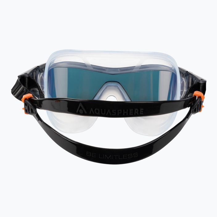 Mască de înot Aquasphere Vista Pro gri închis/negru/portocaliu oglindă din titan MS5041201LMO 5