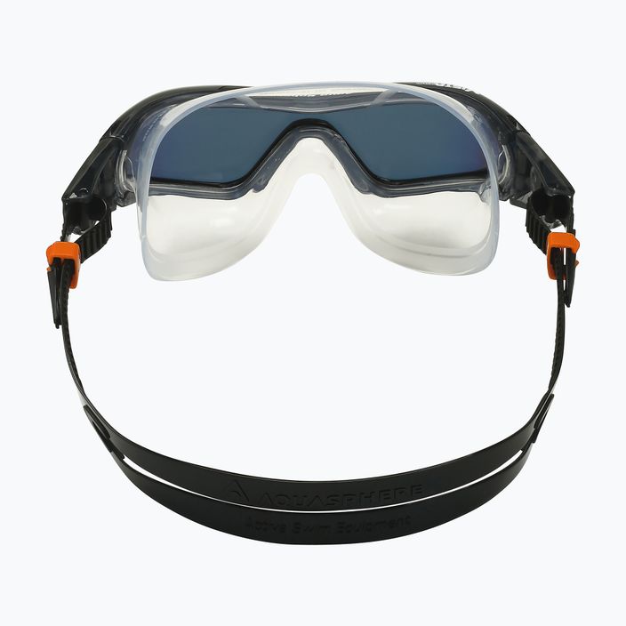 Mască de înot Aquasphere Vista Pro gri închis/negru/portocaliu oglindă din titan MS5041201LMO 9