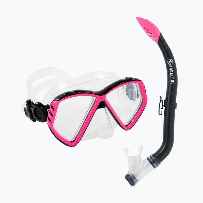 Aqualung Cub Combo kit de snorkel pentru copii mască + snorkel negru/roz SC3990002 10