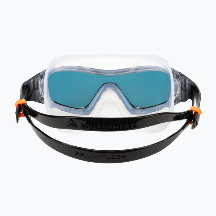 Mască de înot Aquasphere Vista Pro gri închis/negru/portocaliu oglindă din titan MS5591201LMO 5