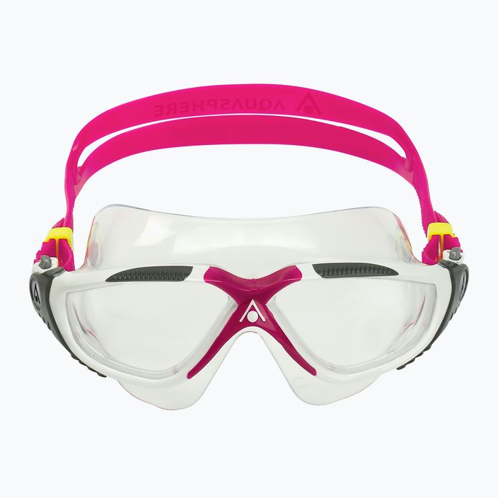 Mască de înot Aquasphere Vista white/raspberry/lenses clear 3