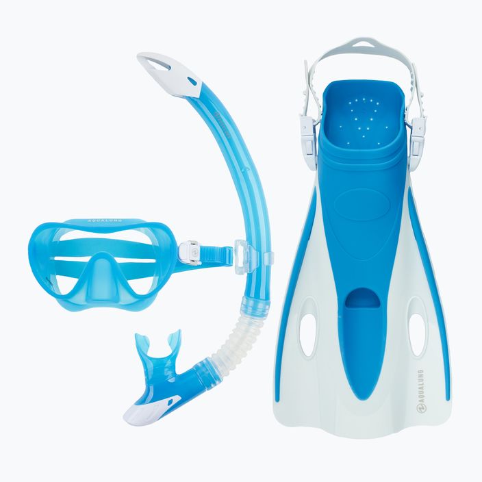 Set de snorkeling  Aqualung Nabul mască + tub + labe blue/white