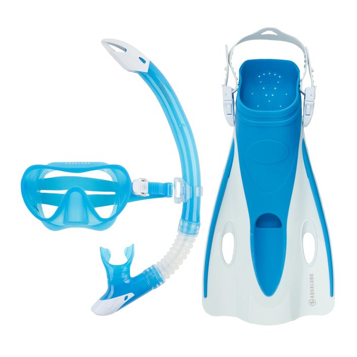 Set de snorkeling  Aqualung Nabul mască + tub + labe blue/white 2