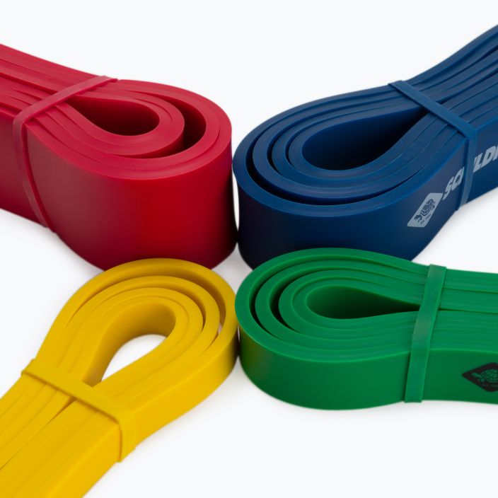 Set benzi elastice de exerciții Schildkrot set of 4 Super Bands: galben, verde, albastru, roșu, 960229 6