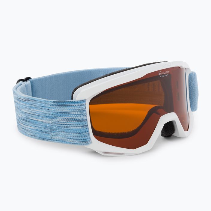 Ochelari de schi pentru copii Alpina Piney white/skyblue matt/orange