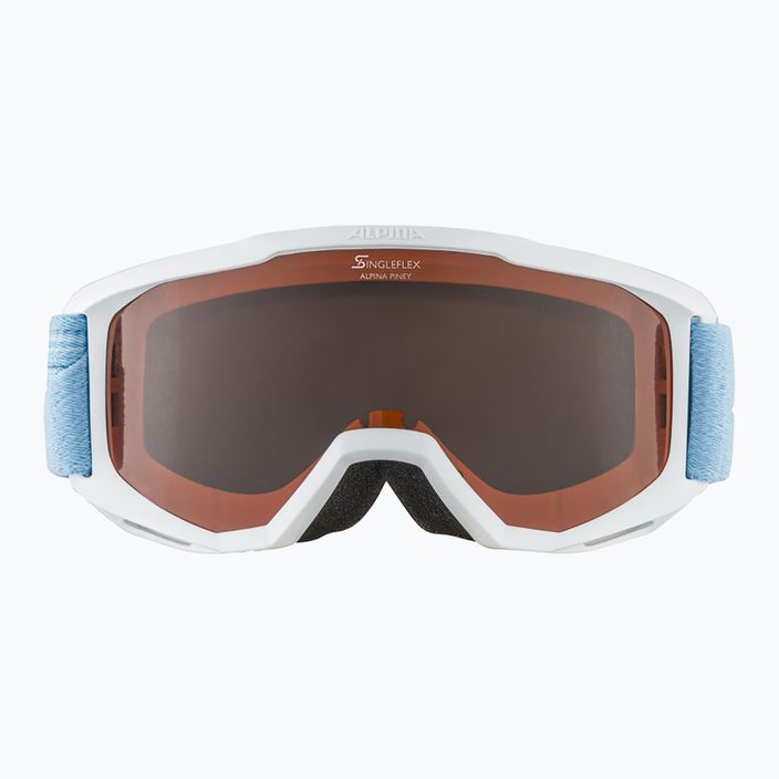 Ochelari de schi pentru copii Alpina Piney white/skyblue matt/orange 8
