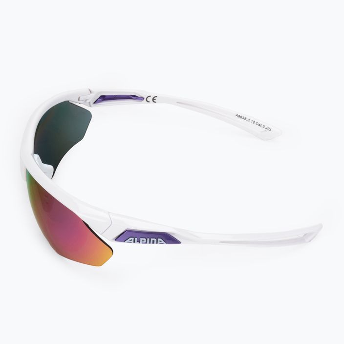 Ochelari de protecție pentru bicicletă Alpina Defey HR white/purple/purple mirror 4