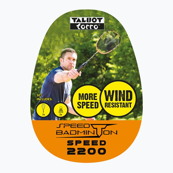 Set rachetă de badminton Talbot Torro SpeedBadminton Speed 2200, portocaliu, 490112 6