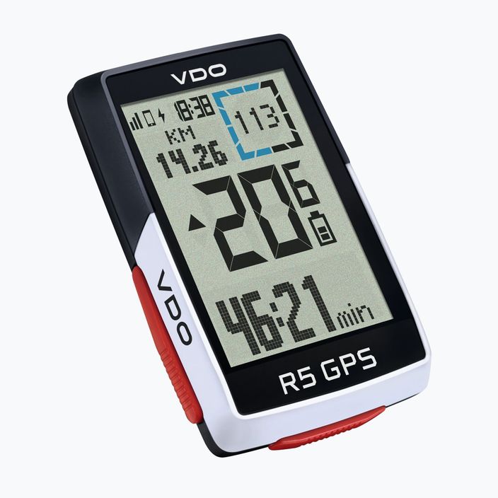 VDO R5 GPS GPS Top Mount-Set de bicicletă contor negru și alb 64051 2