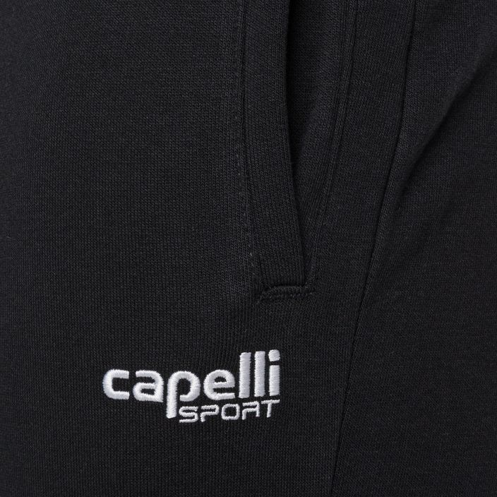 Pantaloni de fotbal Capelli Basics Adult pentru bărbați Capelli Basics Adult Tapered French Terry negru/alb 3