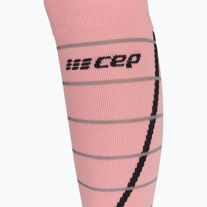 Șosete compresive de alergat pentru femei CEP Reflective roz WP401Z 3