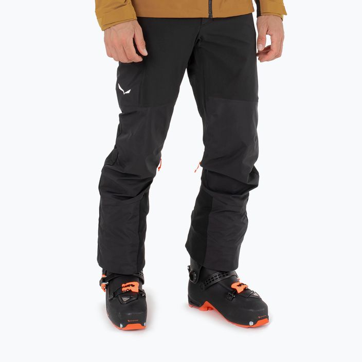 Pantaloni de schi Salewa Sella Dst Hyb pentru bărbați, negru afară 2