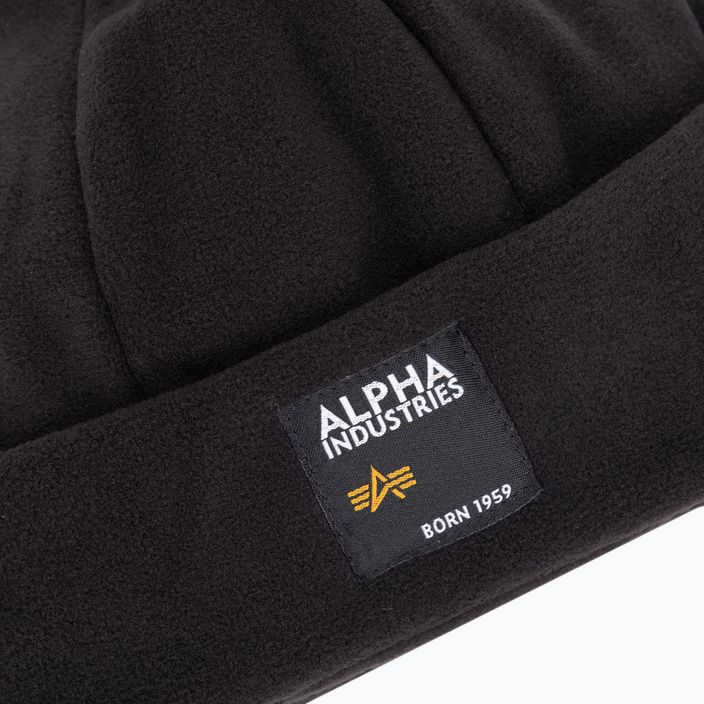 Alpha Industries Label Fleece set șapcă + mănuși negru 3