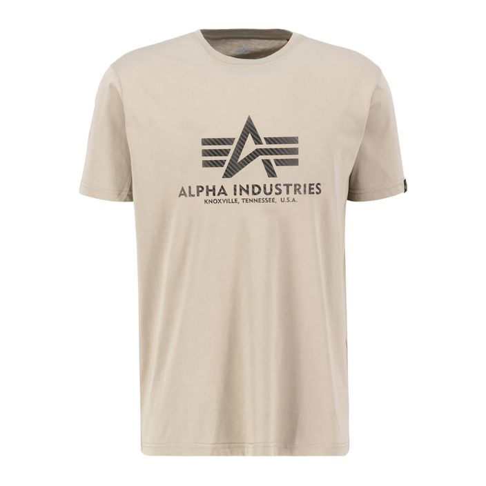 Tricou pentru bărbați Alpha Industries Basic T Carbon vintage sand 2