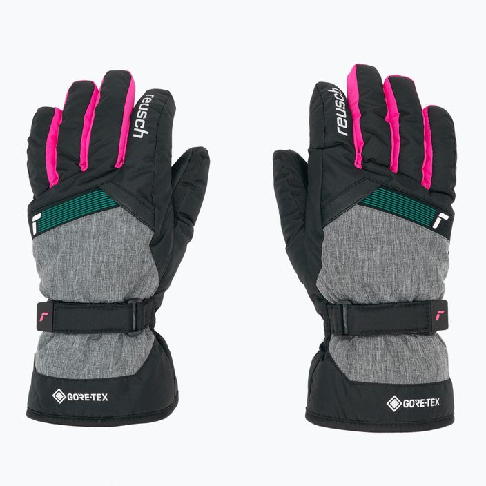 Mănuși de schi pentru copii Reusch Flash Gore-Tex negru/negru melange/roșu roz glo 3