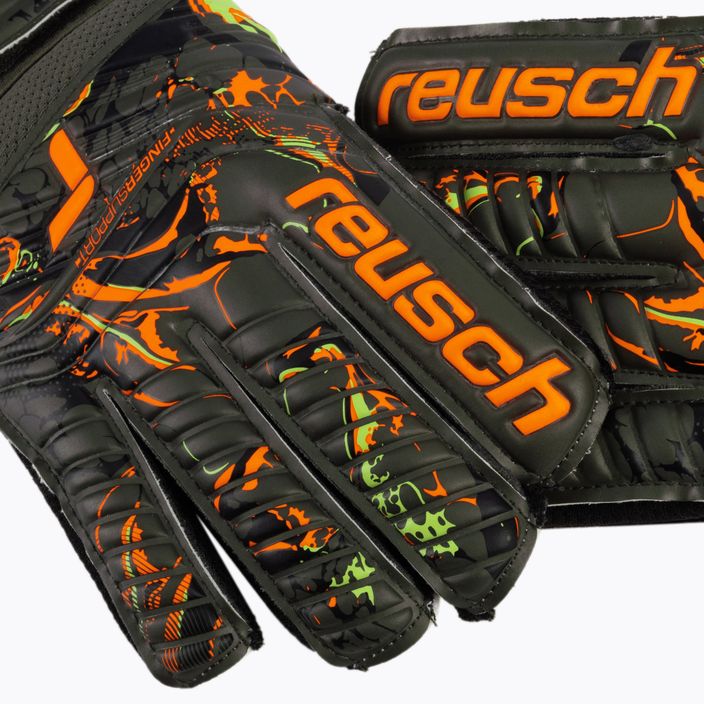 Mănuși de portar Reusch Attrakt Grip Finger Support verzi-portocalii 5370010-5556 4
