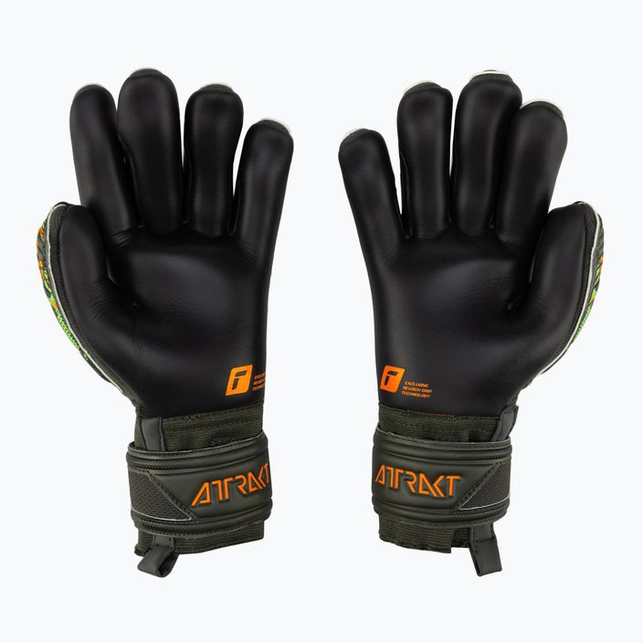 Mănuși de portar Reusch Attrakt Gold X Finger Support Junior verde-negru 5372050-5555 2