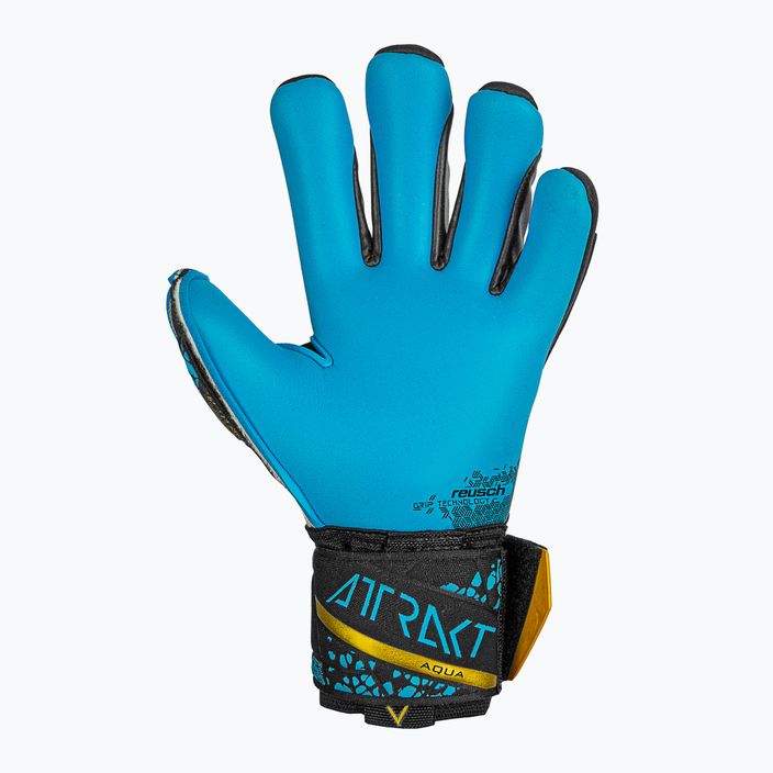 Mănuși de portar Reusch Attrakt Aqua Finger Support black/gold/aqua 3