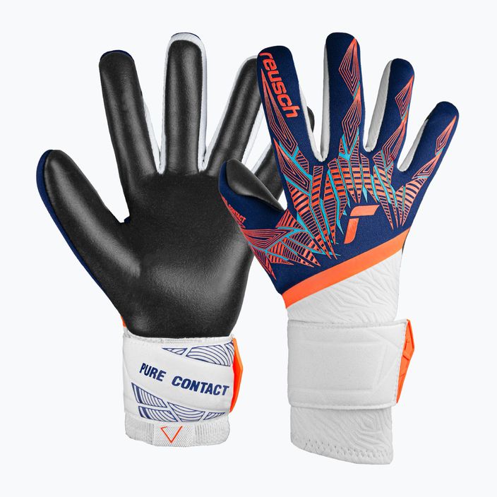 Mănuși de portar Reusch Pure Contact Gold premium blue/electric orange/black