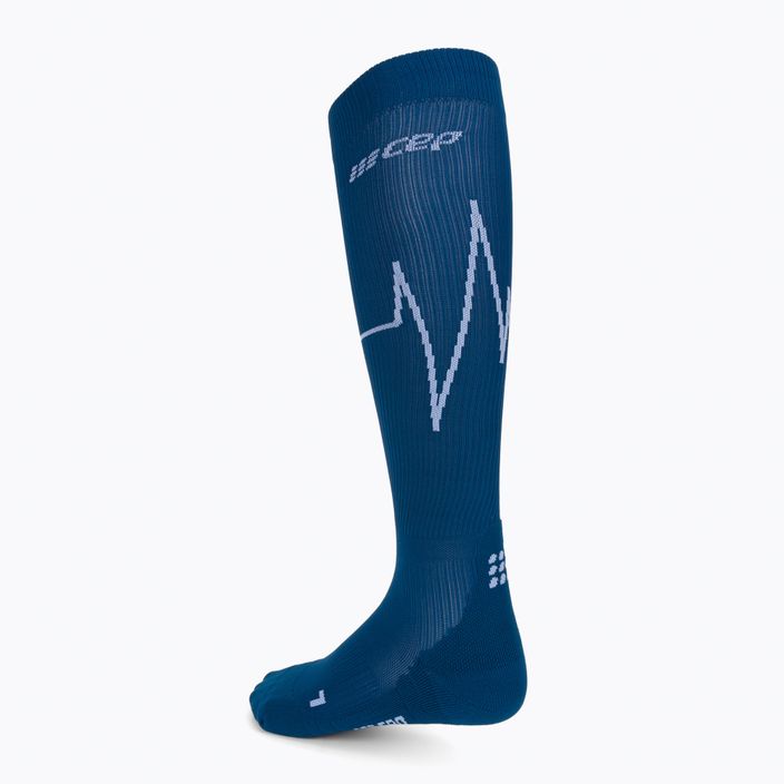 Șosete compresive de alergat pentru bărbați CEP Heartbeat albastre WP30NC2 2