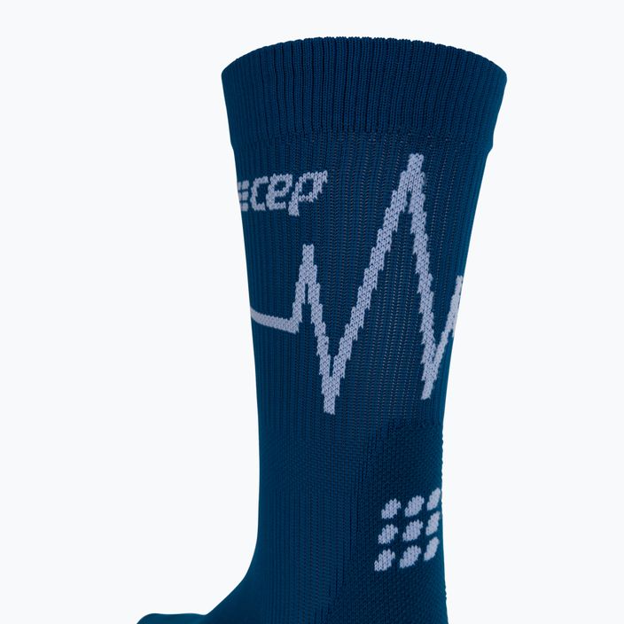 Șosete compresive de alergat pentru bărbați CEP Heartbeat albastre WP3CNC2 3